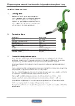 Pressol Polypropylene Rotary Drum Pump Operating Instructions & Parts Manual preview