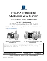 Prestan Adult Manikin 2000 Series Use And Care Instruction предпросмотр