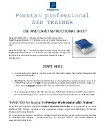 Preview for 1 page of Prestan PP-AEDT-101 Use And Care Instructional Sheet