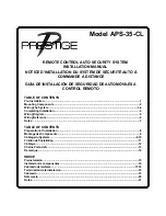 Предварительный просмотр 1 страницы Prestige APS-35-CL Installation Manual