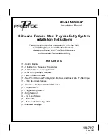 Prestige APS-55C Installation Instructions Manual preview