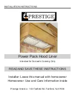 Предварительный просмотр 1 страницы Prestige Power Pack Hood Liner Installation Instructions Manual