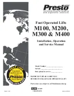 Presto Lifts H-1819 Installation, Operation And Service Manual preview