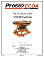 Предварительный просмотр 1 страницы Presto Lifts P3 All-Around Air Owner'S Manual