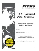 Presto Lifts P3 All Around Installation, Operation And Service Manual preview