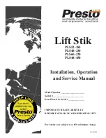 Preview for 1 page of Presto Lifts PLS48-230 Installation, Operation And Service Manual