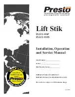 Preview for 1 page of Presto Lifts PLS53-150P Installation, Operation And Service Manual