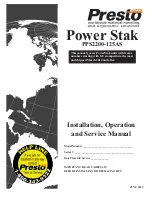 Предварительный просмотр 1 страницы Presto Lifts Power Stak PPS2200-125AS Installation, Operation And Service Manual