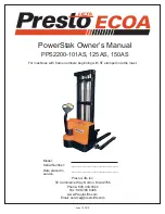 Presto Lifts PowerStak PPS2200-101AS Owner'S Manual preview