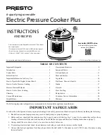 Preview for 1 page of Presto 02141 Instructions Manual