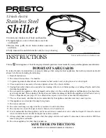 Presto 12-inch electric skillet Instructions Manual preview