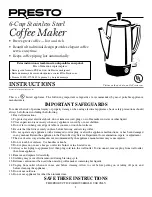 Presto Coffeemaker Instructions preview