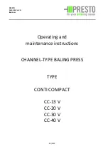 Presto Conti Compact CC-13 V Operating And Maintenance Instructions Manual preview