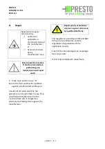 Preview for 74 page of Presto Conti Compact CC-13 V Operating And Maintenance Instructions Manual