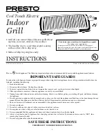 Предварительный просмотр 1 страницы Presto Cool Touch Electric Indoor Grill Instructions