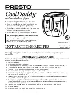 Предварительный просмотр 1 страницы Presto CoolDaddy Instructions & Recipes