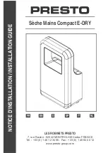 Preview for 1 page of Presto E-DRY Installation Manual