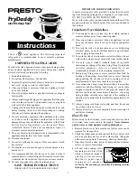 Preview for 1 page of Presto FryDaddy Instructions