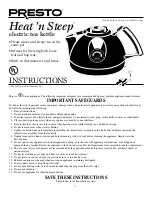 Preview for 1 page of Presto Heat ’n Steep Instructions