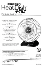 Presto HeatDish+Tilt Instructions Manual предпросмотр