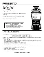 Предварительный просмотр 1 страницы Presto MyJo Instructions