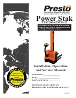 Preview for 1 page of Presto Power Stak PPS2200-62NFO-21 Installation, Operation And Service Manual