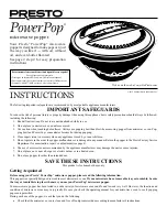 Предварительный просмотр 1 страницы Presto PowerPop Instructions