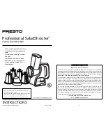 Предварительный просмотр 1 страницы Presto Professional SaladShooter Instructions Manual