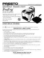 Предварительный просмотр 1 страницы Presto ProFry electric deep fryer Instructions Manual