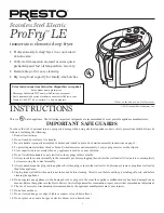 Предварительный просмотр 1 страницы Presto ProFry LE Instructions Manual