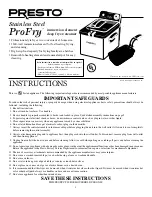 Presto ProFry Instructions Manual preview