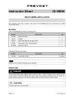 PREVOST IS-18904 Instruction Sheet preview