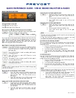 Предварительный просмотр 1 страницы PREVOST VSS-05 Quick Reference Manual