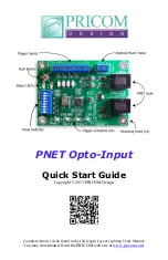 Предварительный просмотр 1 страницы PRICOM Design PNET OPTO-input Quick Start Manual