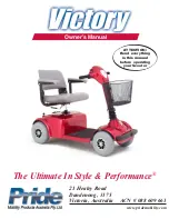 Pride Mobility Victory Economy Owner'S Manual preview