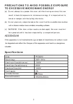 Preview for 2 page of Prima PRCM202 Instructions And Warranty