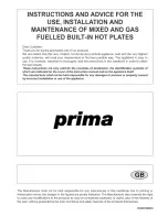 Prima PRGH 202 Instructions And Advice For The Use, Installation And Maintenance preview