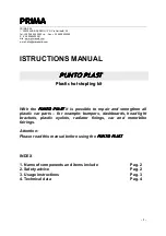 Preview for 1 page of Prima PUNTO PLAST Instruction Manual