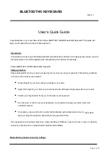 Preview for 2 page of Primax KBBT70811 User Quick Manual