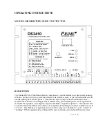 Prime Controls DS3410 Operating Instructions Manual preview