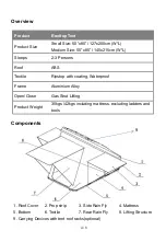 Preview for 4 page of Prime Tech Roof top Tent User Manual