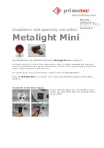 primotec Metalight Mini Installation And Operating Instruction preview