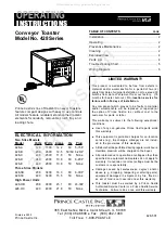 Prince Castle 428 Series Operating Instructions Manual preview