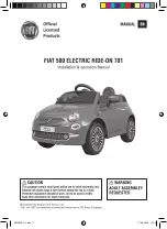 Prince Toys FIAT 500 ELECTRIC RIDE-ON 701 Installation & Operation Manual предпросмотр