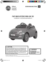 Preview for 22 page of Prince Toys FIAT 500 ELECTRIC RIDE-ON 701 Installation & Operation Manual