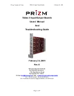 PRIZM Video 3 User'S Manual And Troubleshooting Manual preview