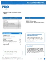 Preview for 1 page of Pro 1 IAQ T755S Installation Manual