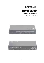 Предварительный просмотр 1 страницы Pro 2 HDMIMX44RS Operating Instructions Manual