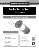 Preview for 1 page of Pro-4 Tactical Portable Lantern 300 Lumens Instruction Manual