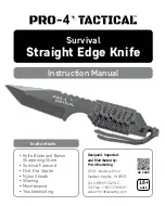 Предварительный просмотр 1 страницы Pro-4 Tactical Survival Straight Edge Knife Instruction Manual